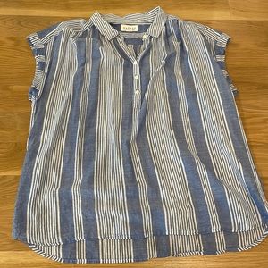 Velvet chambray stripe top